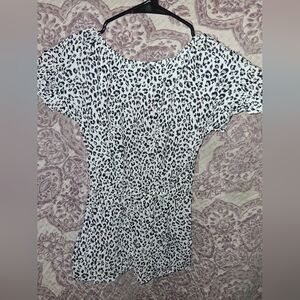 Splendid Black and White Leopard Print Romper